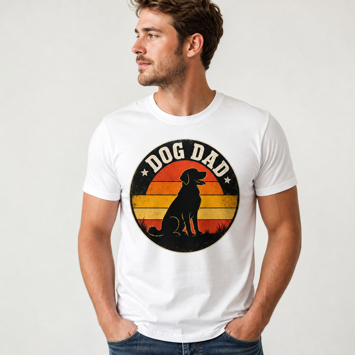 Dog Dad — Retro Sunset